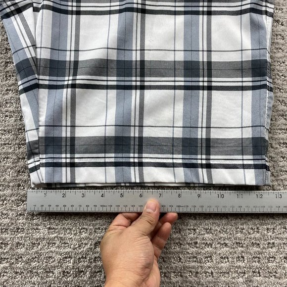 ALAN FLUSSER Chino Golf Shorts Men 40 White Gray Plaid Short Pants Casual Golfer - Picture 14 of 14